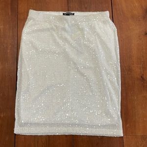 White Sequin Skirt